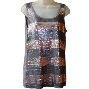 Kische Stripe Sequin Tank Top Y2k Deadstock Medium